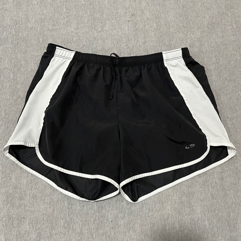 C9 by Champion Womens Black White Mesh Trim Running Shorts Small Activewear